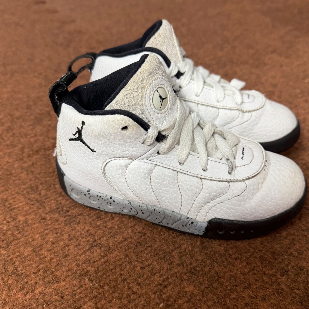 A- Jordan Jumpman Pro Toddler White Black Wolf Grey Sneakers 909418-103 Size 9C